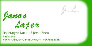 janos lajer business card