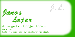 janos lajer business card